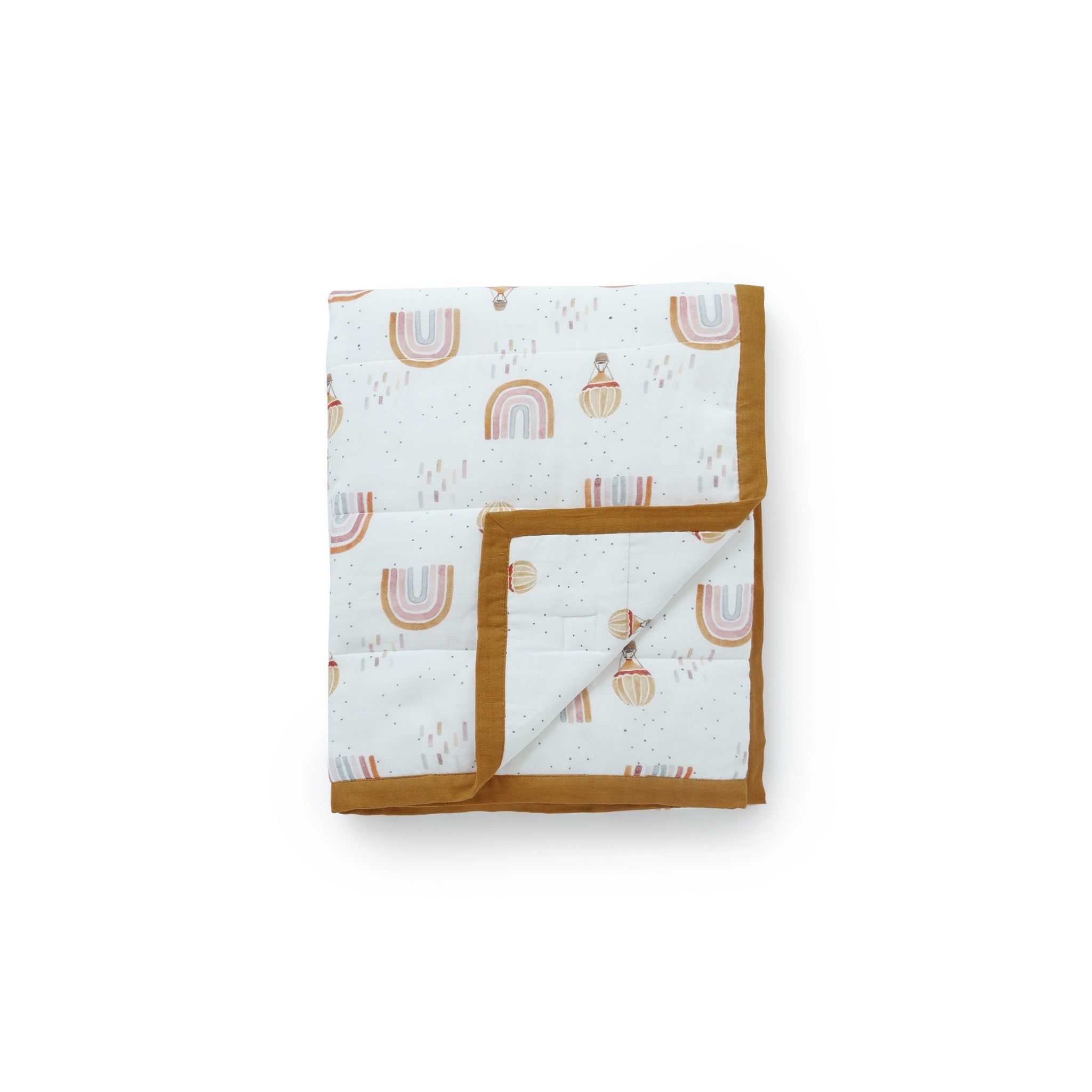 Whimsical Rainbow Muslin Quilt 060